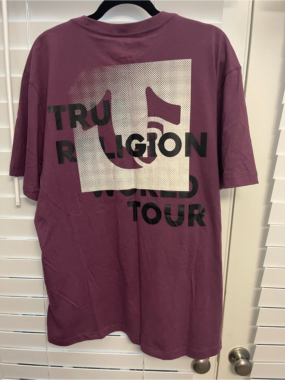True Religion Men's Plum Logo Crew Neck Tee